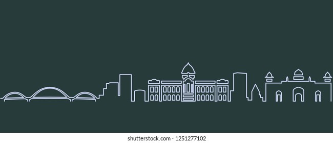 Dhaka Single Line Skyline