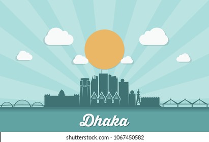 Dhaka skyline - Bangladesh - vector illustration