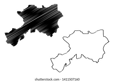 Dhamar Governorate (Governorates of Yemen, Republic of Yemen) map vector illustration, scribble sketch Dhamar map