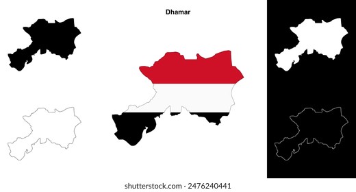 Dhamar Gouvernorat Outline Karte gesetzt