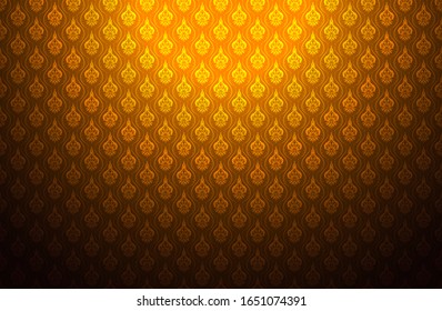 dhamma thai culture abstract texture wallpaper gold background. illustration vector.