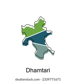 Dhamtari City of India map vector illustration, vector template with outline graphic sketch design