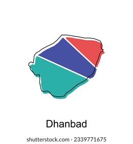 Dhanbad City, India, ilustración de vector, plantilla de vector con diseño de esbozo gráfico