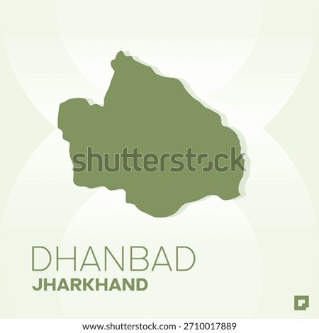 DHANBAD District Map, Jharkhand, India – Editable Vector Outline.