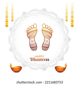 Dhanteras with goddess maa lakshmi card background