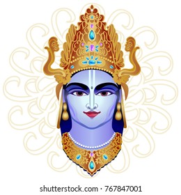 Dhanvantari. Vector image of the Indian Deity, the patron of traditional medicine - Ayurveda.