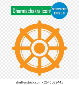 Dharma chakra, ícone da Roda Budista. Ícone do vetor da roda do Dharma. Eps 10
