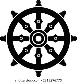 Dharma chakra wheel law Buddhism symbol spiritual concept.