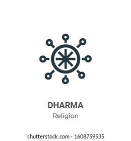 Dharma glyph icon vector on white background. Flat vector dharma icon symbol sign from modern religion collection for mobile concept and web apps design.