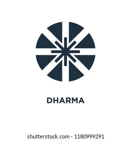 Dharma icon. Black filled vector illustration. Dharma symbol on white background. Can be used in web and mobile.