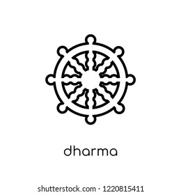 Dharma icon. Trendy modern flat linear vector Dharma icon on white background from thin line india collection, editable outline stroke vector illustration