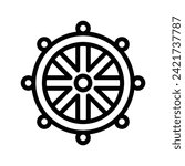 Dharma Wheel, Buddhism Flat Icon Logo Illustration. Buddhism Icon-set. Suitable For Web Design, Logo, App.