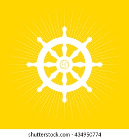 Dharma Wheel Of Buddhism Symbol.
