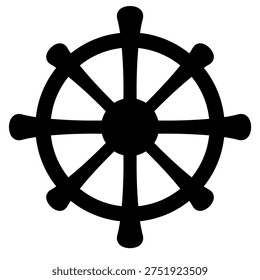 Dharma Wheel Buddhist Icon. dharma wheel with eight Symbol design vector