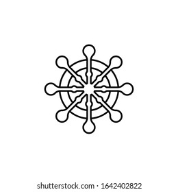 Dharma wheel, Buddhist icon. Simple line, outline vector religion icons for ui and ux, website or mobile application