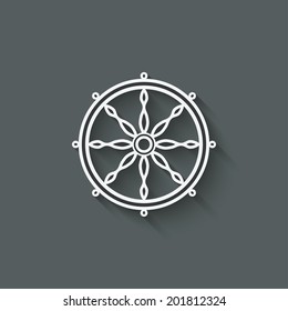 dharma wheel design element - vector illustration. eps 10