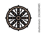 dharma wheel dharmachakra color icon vector. dharma wheel dharmachakra sign. isolated symbol illustration