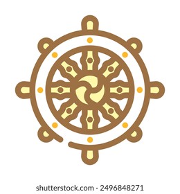 dharma wheel dharmachakra color icon vector. dharma wheel dharmachakra sign. isolated symbol illustration