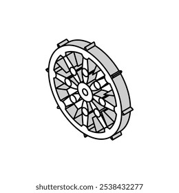 dharma wheel dharmachakra isometric icon vector. dharma wheel dharmachakra sign. isolated symbol illustration