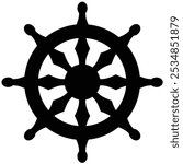 Dharma Wheel Icon with Black Shape