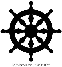 Dharma Wheel Icon with Black Shape