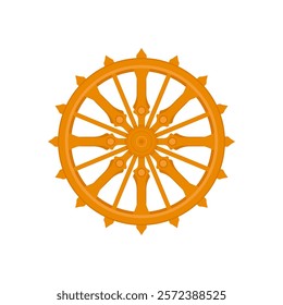 Dharma Wheel, Indian Symbol Vector Illustration