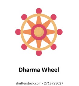 Icono del Vector de la rueda de Dharma que puede modificar o editar fácilmente
