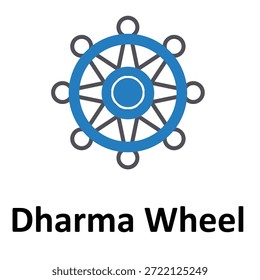 Icono del Vector de la rueda de Dharma que puede modificar o editar fácilmente

