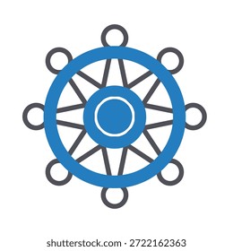 Icono del Vector de la rueda de Dharma que puede modificar o editar fácilmente
