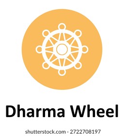 Icono del Vector de la rueda de Dharma que puede modificar o editar fácilmente

