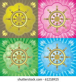 Dharmacakra - dharma wheel, main buddhist symbol	