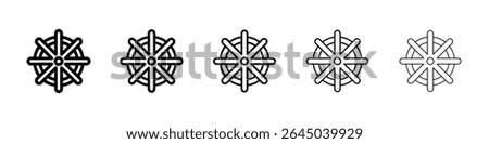 Dharmachakra icon filled flat sign concept for web design.