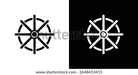 Dharmachakra icon symbol collection. Flat vector stock illustration.