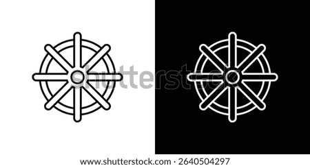 Dharmachakra icon symbol concept for graphic design, Website, UI. EPS