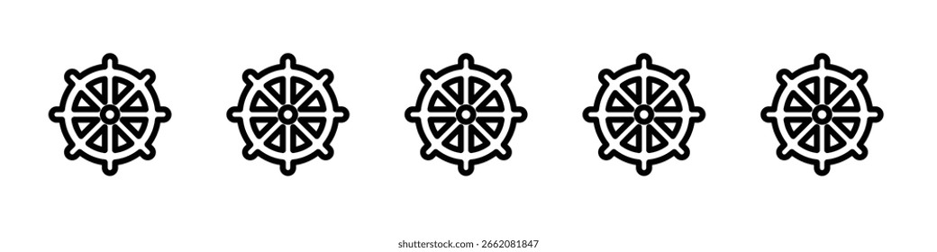 Ícone Dharmachakra Conceito de símbolo para web design.ícone de vetor de linha simples. ilustração de logotipo.
