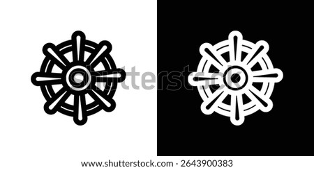 Dharmachakra icon vector simple element illustration editable