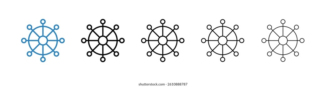 Dharmachakra icons collection vectors for web ui