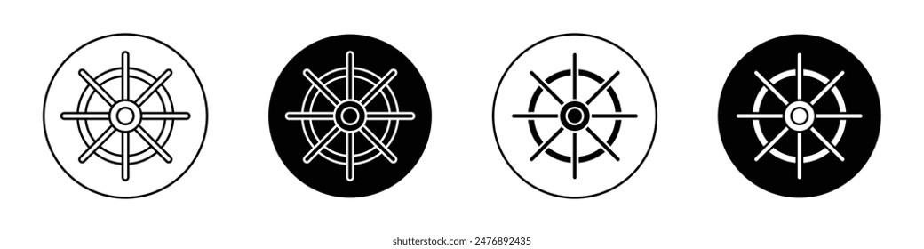 Dharmachakra vector icon symbol in flat style.