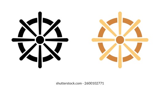 Dharmachakra web vector icons set