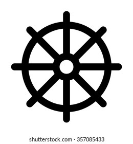 Dharmachakra / Wheel of Dharma - a symbol of Buddhism and Hinduism flat vector icon for apps and websites