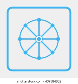 Dharmachakra / Wheel of Dharma - a symbol of Buddhism and Hinduism flat icon.