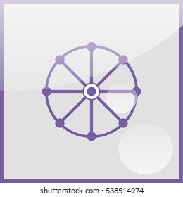 Dharmachakra / Wheel of Dharma - a symbol of Buddhism and Hinduism flat icon.