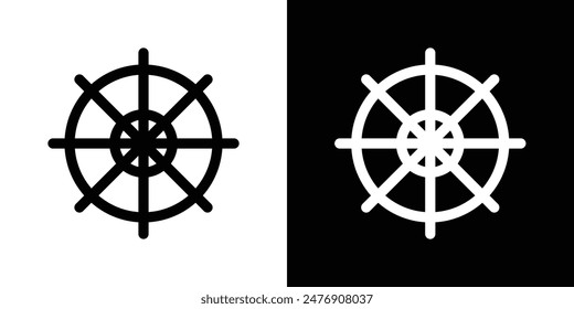 Dharmachakravector icon set on white background.