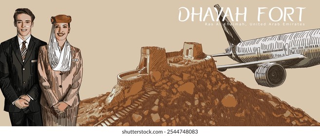 Dhaya Fort en Ras Al Khaimah, Emiratos Árabes Unidos Viajar lugares famosos