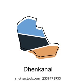 Dhenkanal City of India map vector illustration, vector template with outline graphic sketch design