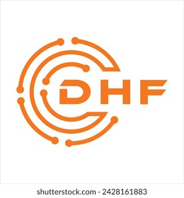 DHF letter design. DHF letter technology logo design on a white background. DHF Monogram logo design for entrepreneurs and businesses.