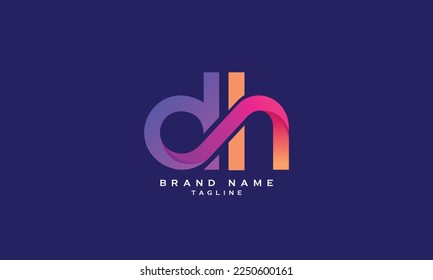 DHH, DH, HD, Abstract initial monogram letter alphabet logo design