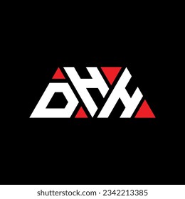 Diseño del logotipo de la letra del triángulo DHH con forma de triángulo. Monograma de diseño del logotipo del triángulo DHH. Plantilla de logotipo vectorial de triángulo DHH con color rojo. Logo triangular del DHH Diseño sencillo, elegante y lujoso.