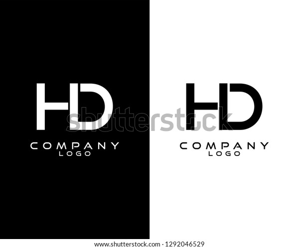 Dhhd Modern Logo Design White Black Stockvector Rechtenvrij 1292046529