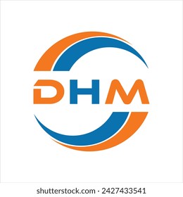 DHM letter design. DHM letter technology logo design on white background. DHM Monogram logo design for entrepreneur and business